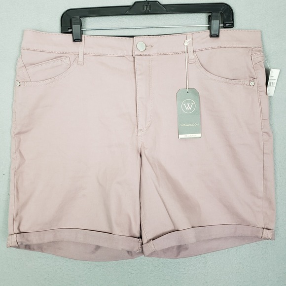 Wit & Wisdom Pants - Wit & Wisdom Elastic Waist Denim Shorts Mauve Smokey Twilight Coastal Summer NWT